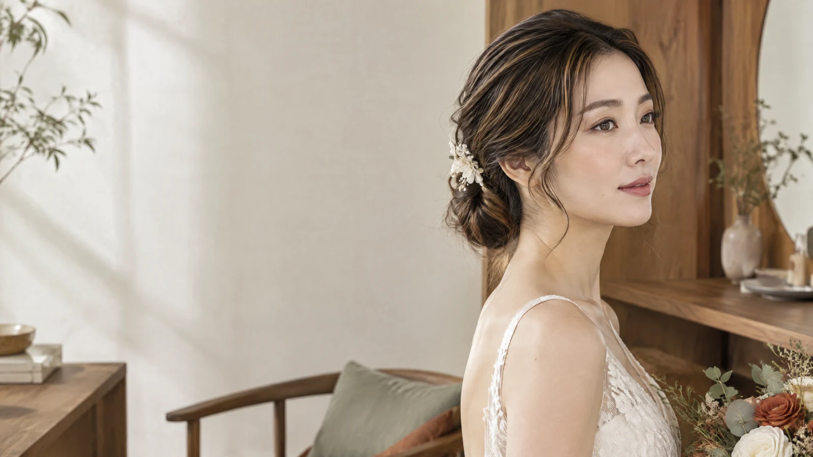 婚照髮色與不同光線: 妝髮配搭原創示意